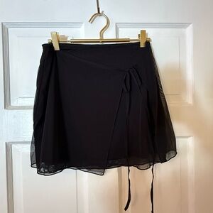 Elegant Black Wrap Skirt